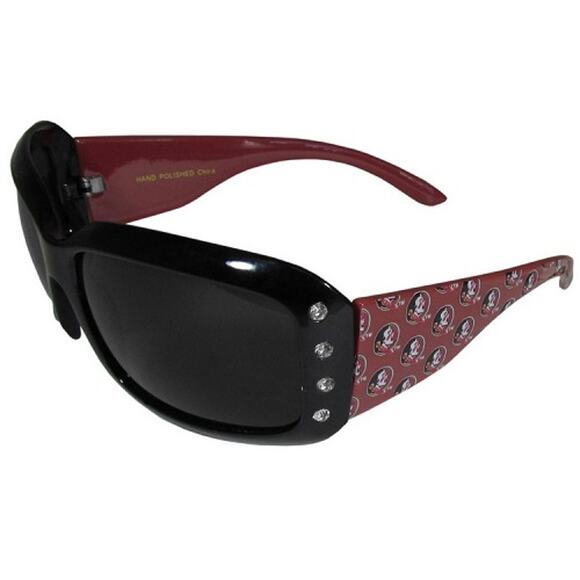 NCAA Florida State Sunglasses Womens Red Rhinestone UVA Bling Seminoles Accents - Picture 1 of 3
